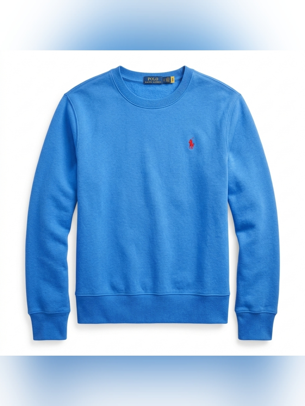 Polo by Ralph Lauren Crewneck Sweatshirt in Bright Blue with Red Pony Youth LG
